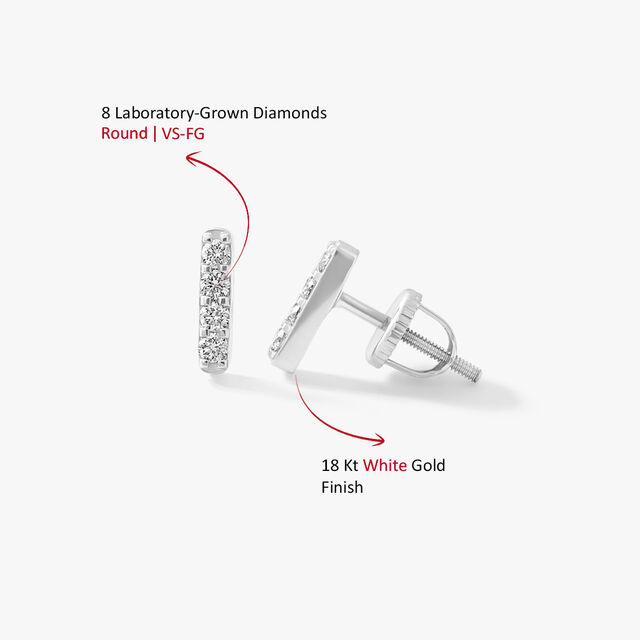 Straight Face Stud Earrings,,hi-res image number null