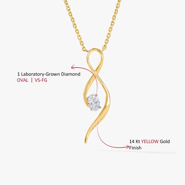 Oval In Motion Pendant with Chain,,hi-res image number null