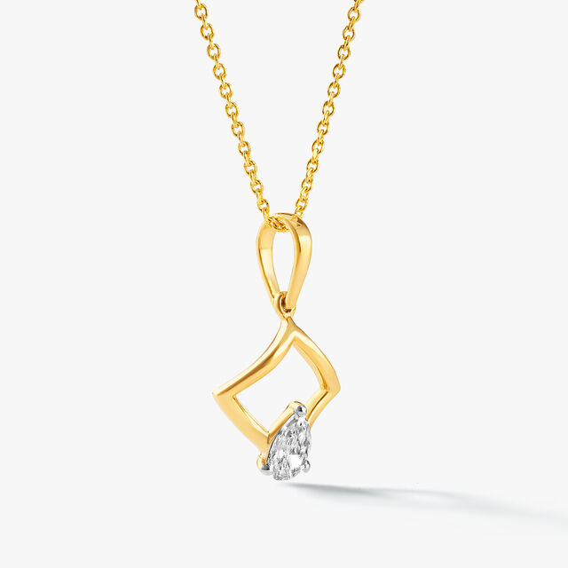 Pear on Point Pendant With Chain,,hi-res image number null
