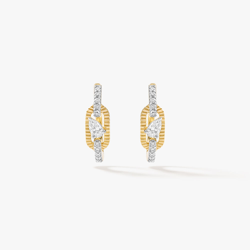 Tilted Pear Hoop,,hi-res image number null