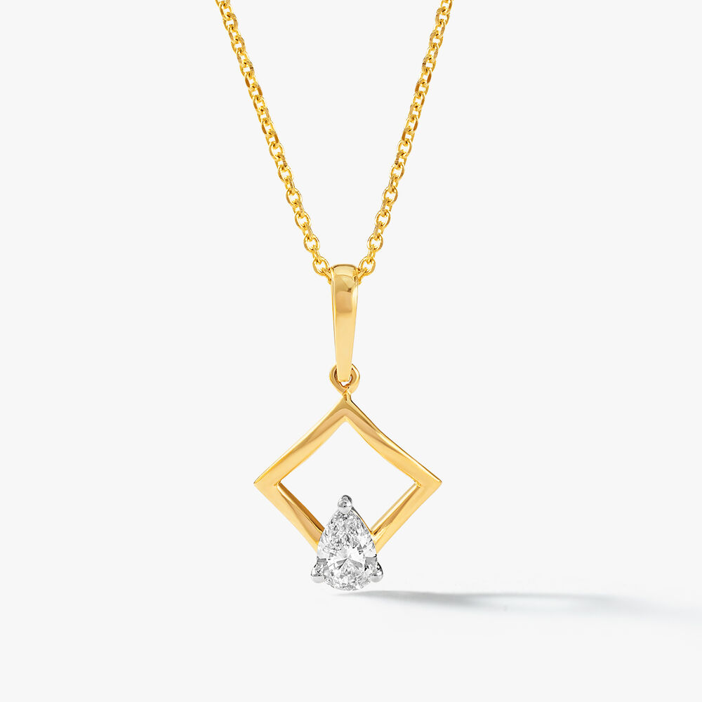 Pear on Point Pendant With Chain,,hi-res image number null
