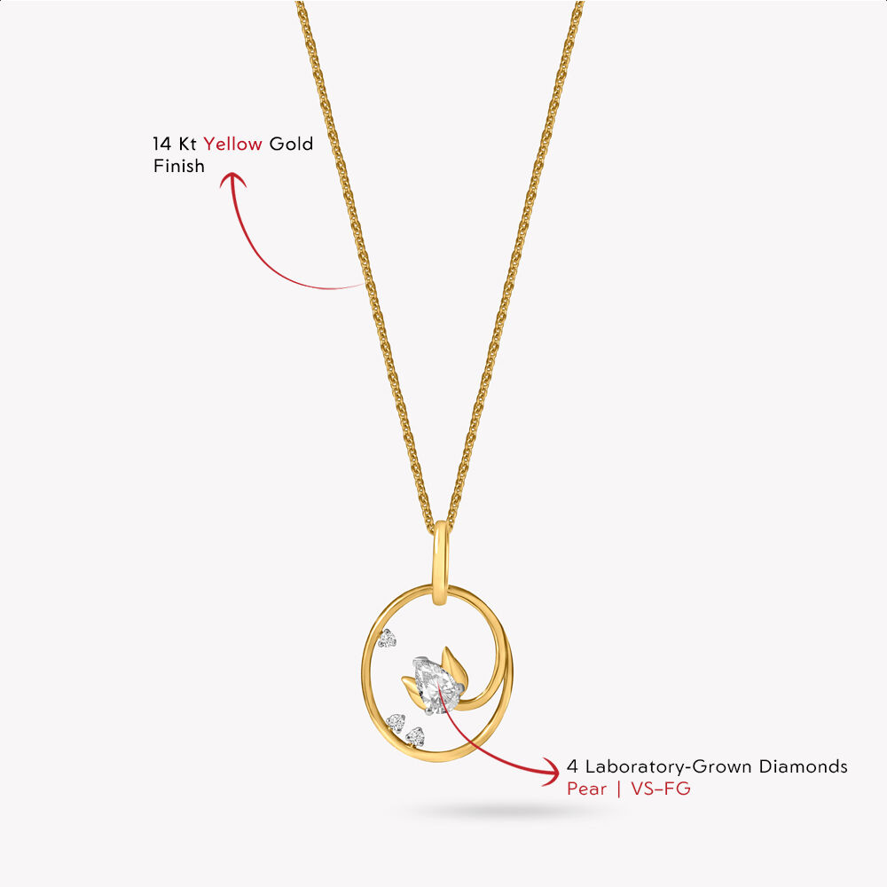 Floral Aura Pendant With Chain,,hi-res image number null